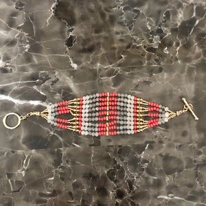 Beaded Bracelet with Gold Clasp